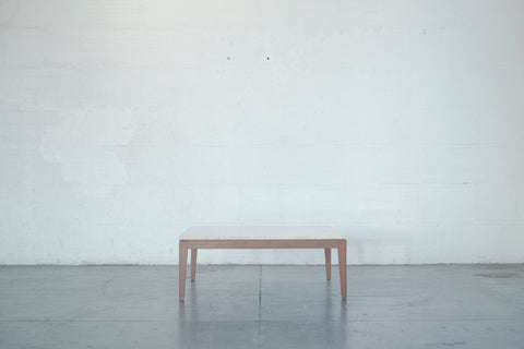 Walnut and Travertine Coffee Table